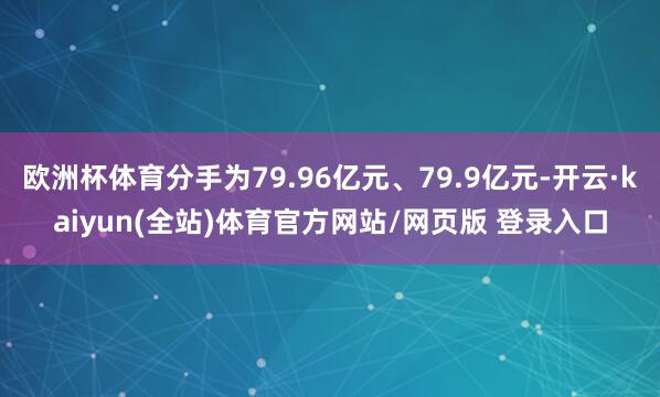 欧洲杯体育分手为79.96亿元、79.9亿元-开云·kaiyun(全站)体育官方网站/网页版 登录入口